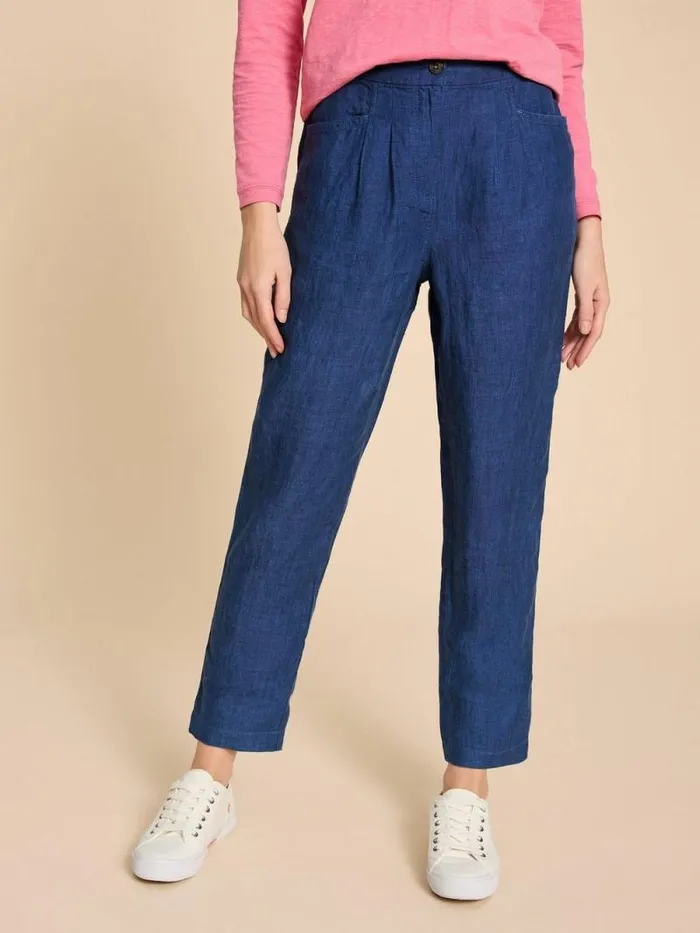 Women Linen Rowena Trousers Dark Navy White Stuff Trousers