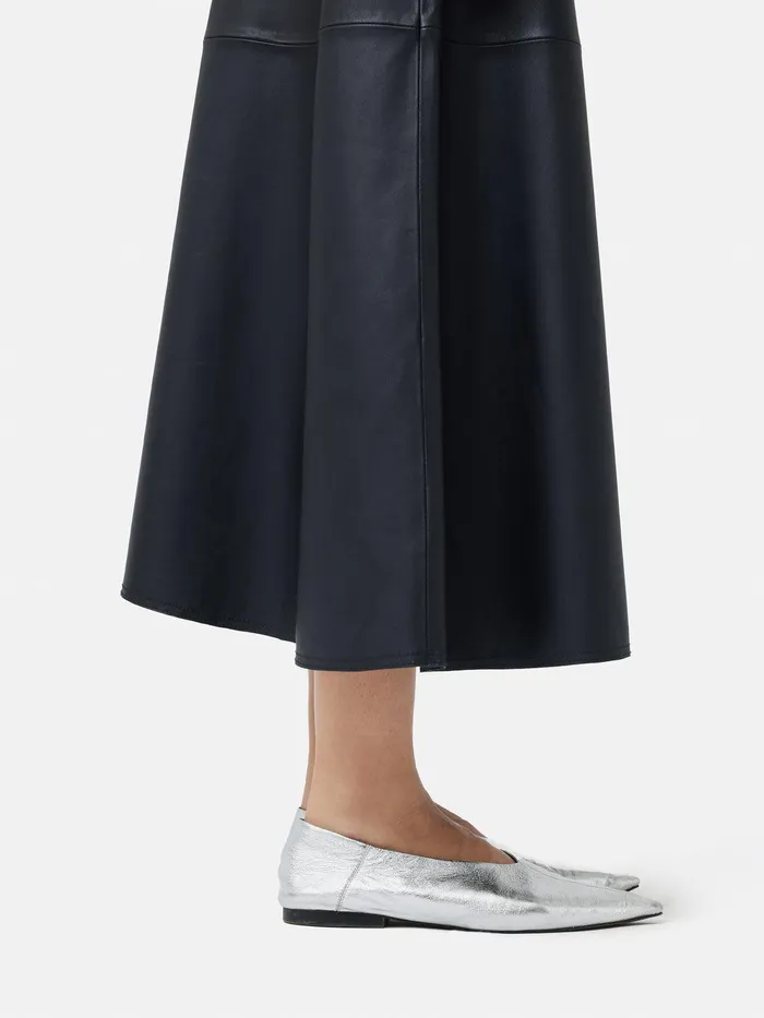 Women Linnie Flat Pointed Ballerina Silver Jigsaw Flats