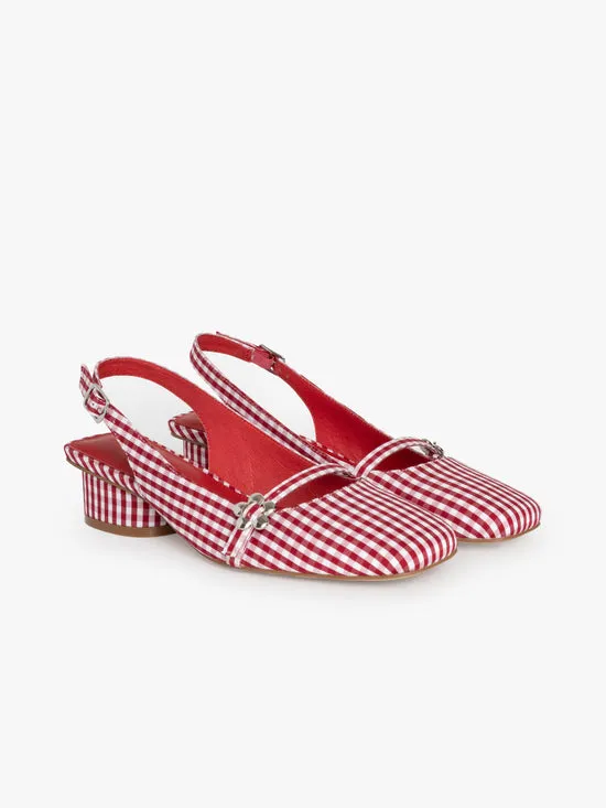 Women Lisa Says Gah Mackie Heel Pomodoro Gingham Shoes Women Lisa Says Gah Mackie Heel Pomodoro Gingham Shoes
