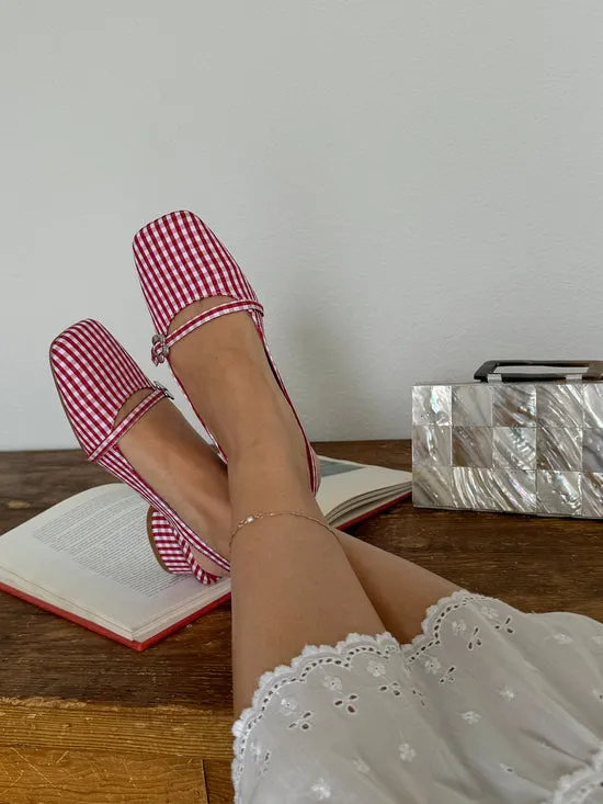 Women Lisa Says Gah Mackie Heel Pomodoro Gingham Shoes Women Lisa Says Gah Mackie Heel Pomodoro Gingham Shoes