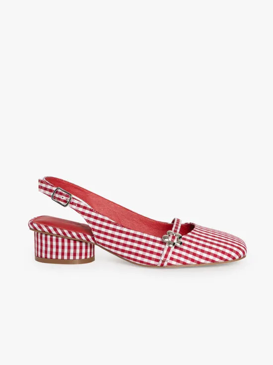 Women Lisa Says Gah Mackie Heel Pomodoro Gingham Shoes Women Lisa Says Gah Mackie Heel Pomodoro Gingham Shoes