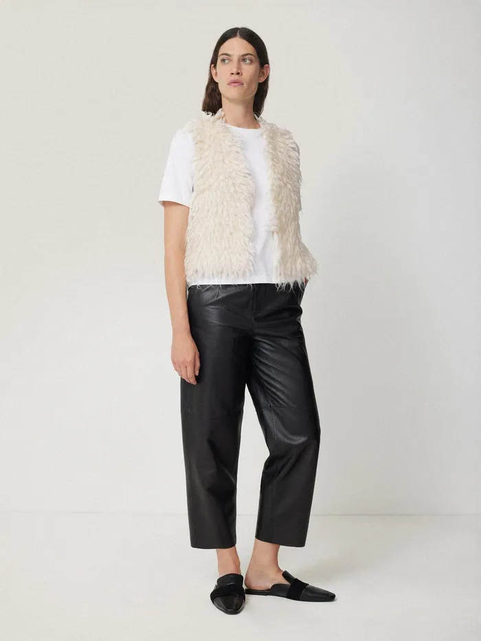 Women Looped Knitted Gilet Cream Jigsaw Knitwear and Cashmere