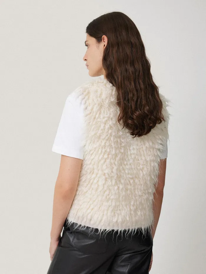 Women Looped Knitted Gilet Cream Jigsaw Knitwear and Cashmere