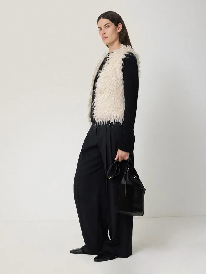 Women Looped Knitted Gilet Cream Jigsaw Knitwear and Cashmere