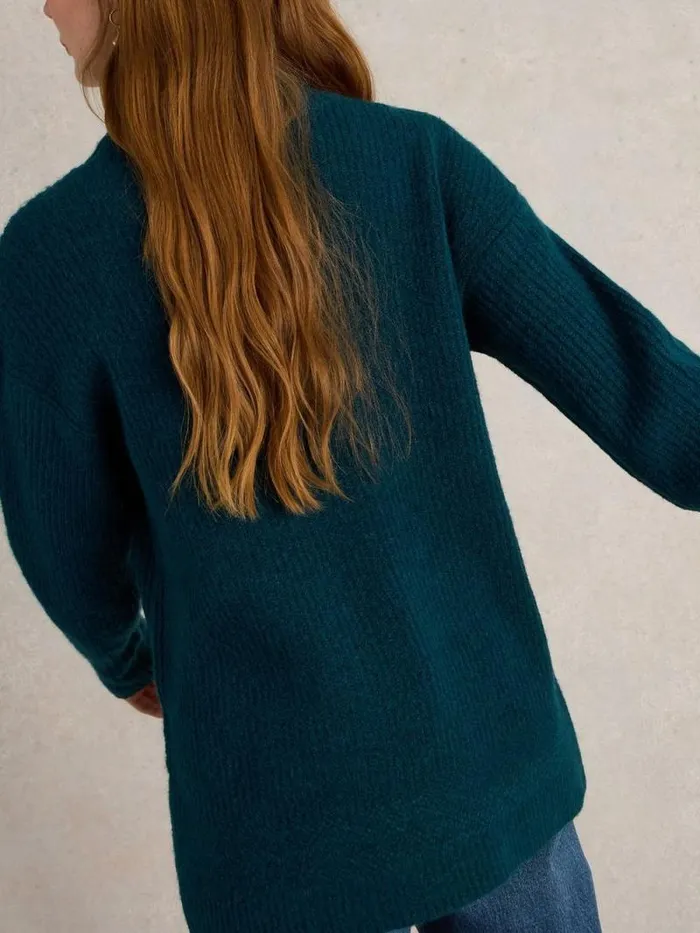 Women LOVELY JUMPER RIBBED Mid Teal White Stuff Knitwear Women LOVELY JUMPER RIBBED Mid Teal White Stuff Knitwear