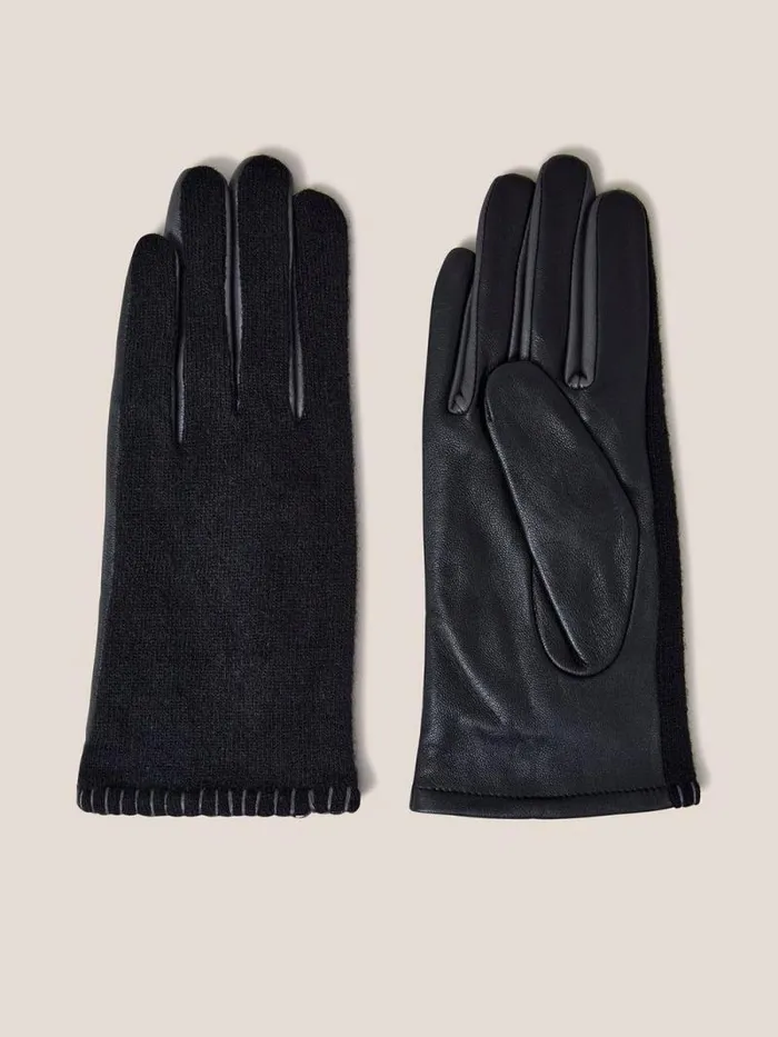 Women Lucie Leather Glove Pure Black White Stuff Hats and Gloves Women Lucie Leather Glove Pure Black White Stuff Hats and Gloves