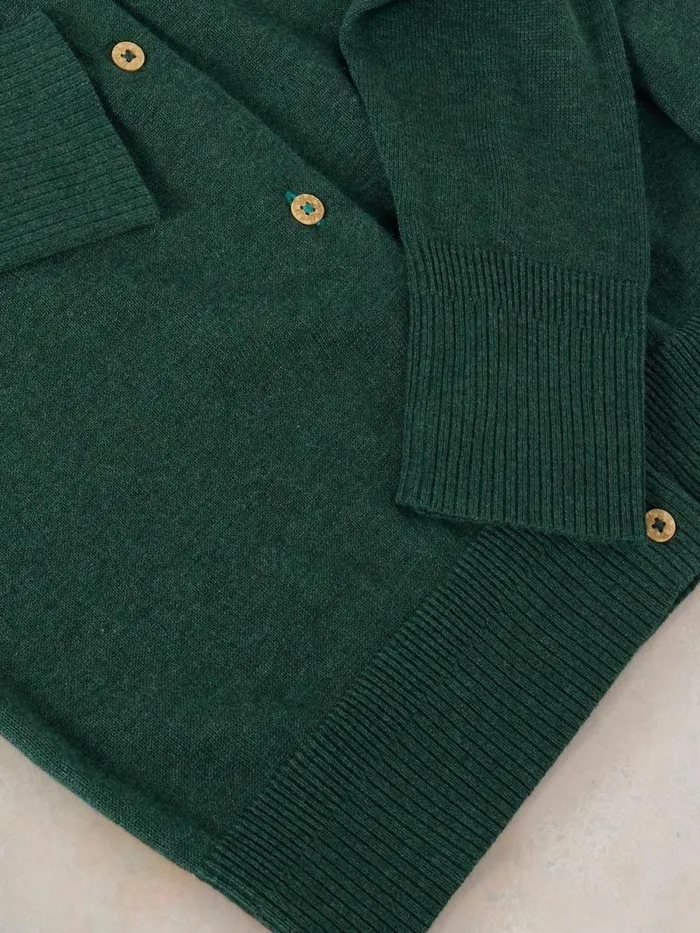Women LULU LONG SLEEVE CREW NECK CARDI Dark Green White Stuff Knitwear Women LULU LONG SLEEVE CREW NECK CARDI Dark Green White Stuff Knitwear