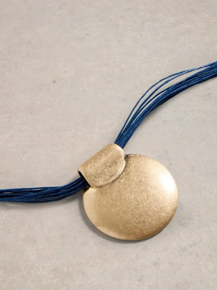 Women Maple Disk Necklace French Navy White Stuff Jewellery