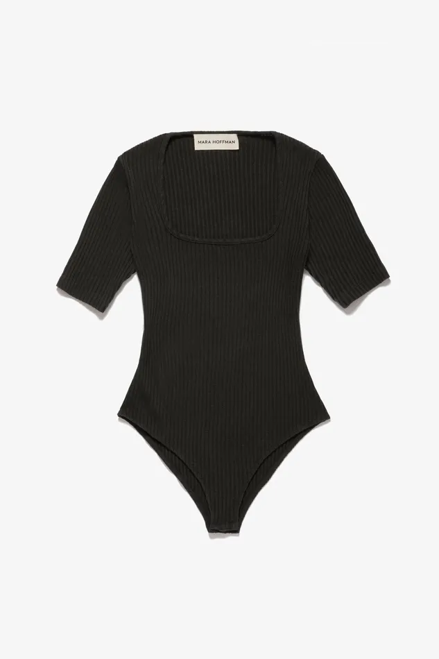 Women Mara Hoffman Bodysuits Extended Arete Bodysuit Black Women Mara Hoffman Bodysuits Extended Arete Bodysuit Black