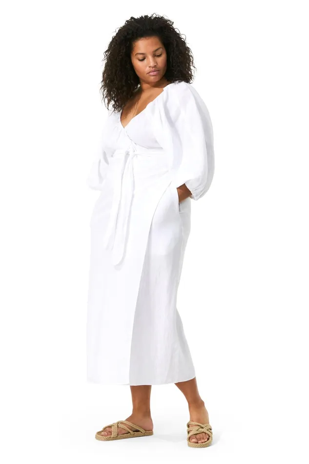 Women Mara Hoffman Extended Sizes Extended Fila Dress White