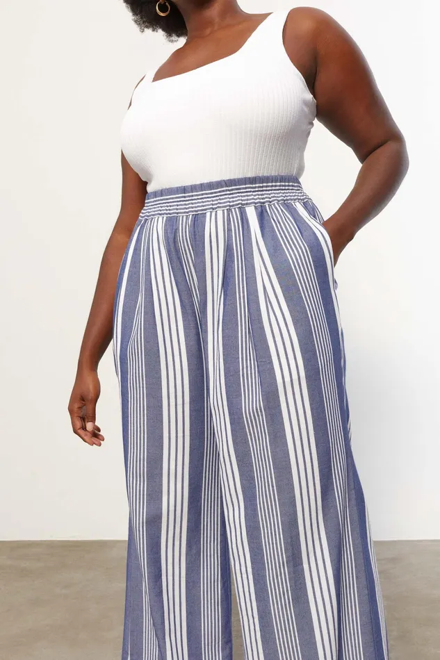 Women Mara Hoffman Extended Sizes Extended Paloma Pant Navy Multi Women Mara Hoffman Extended Sizes Extended Paloma Pant Navy Multi