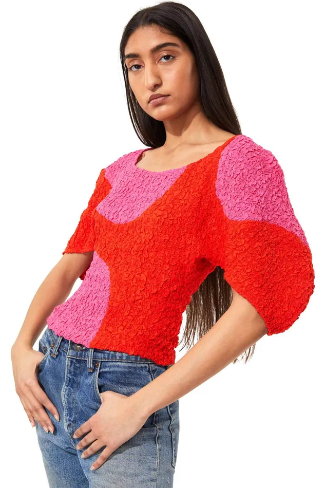 Women Mara Hoffman Tops Elia Top Red Pink