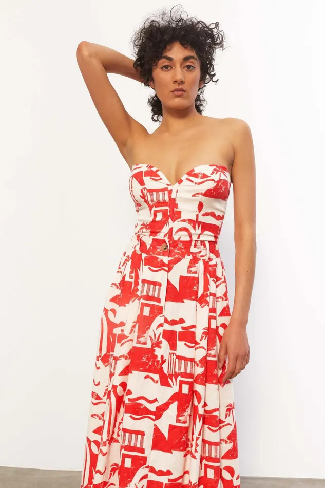 Women Mara Hoffman Tops Rilynn Top Red Cream