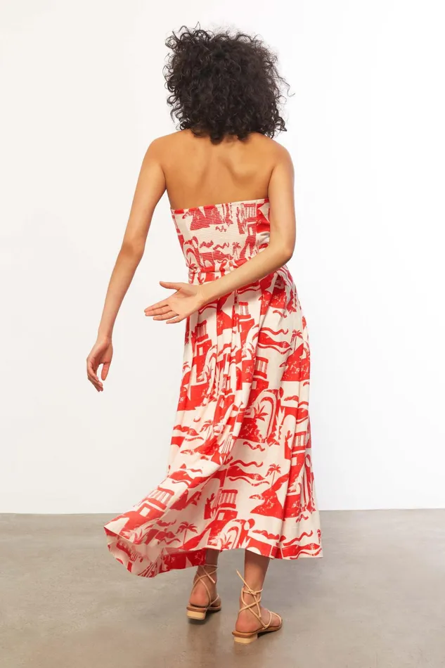 Women Mara Hoffman Tops Rilynn Top Red Cream Women Mara Hoffman Tops Rilynn Top Red Cream