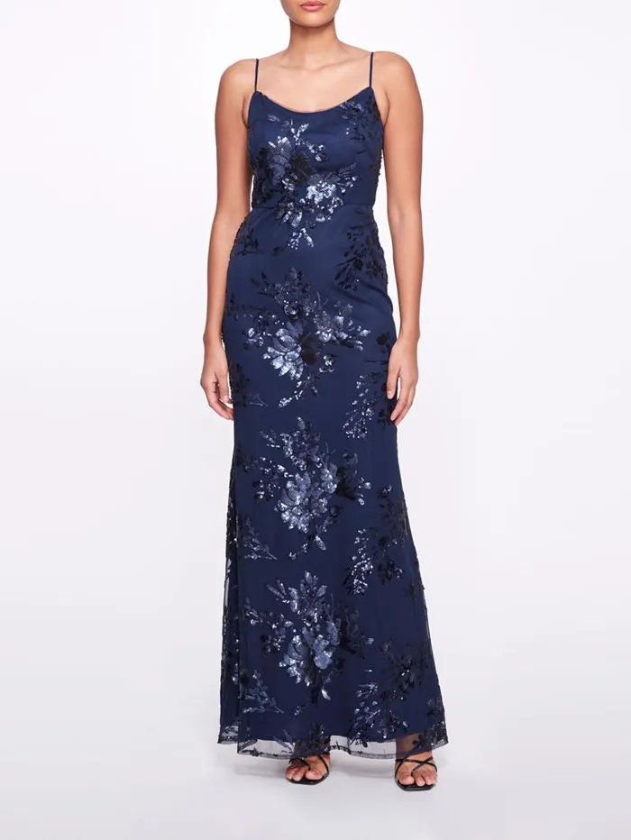 Women Marchesa Marchesa Notte Amalfi Printed Midnight
