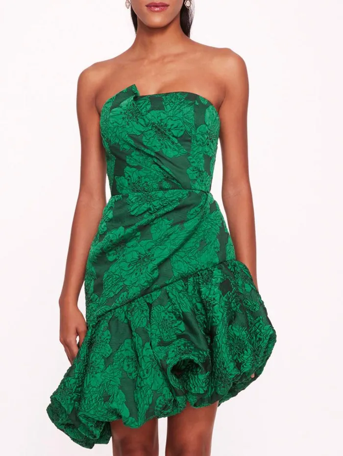 Women Marchesa Marchesa Notte Calathea Mini Dress Emerald