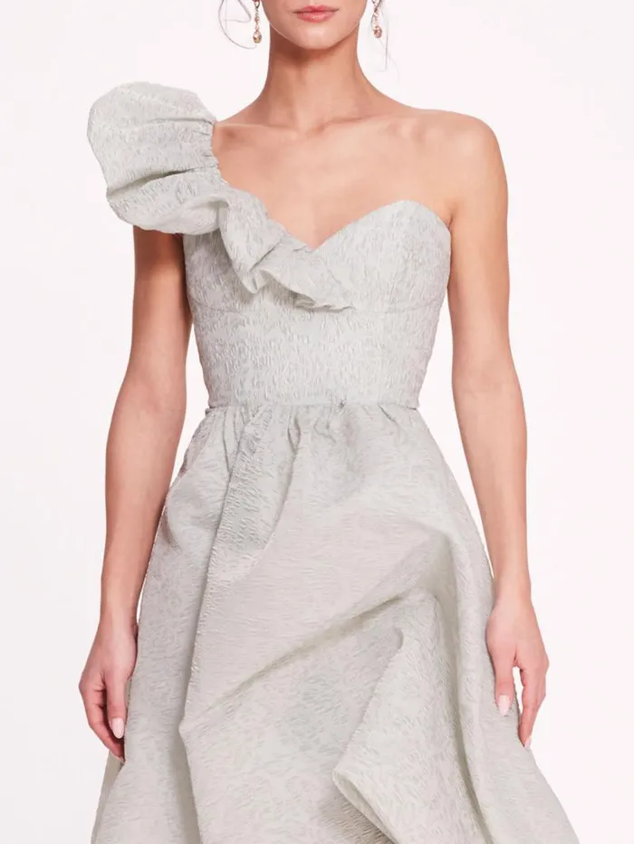 Women Marchesa Marchesa Notte Cloque Draped Gown Mint