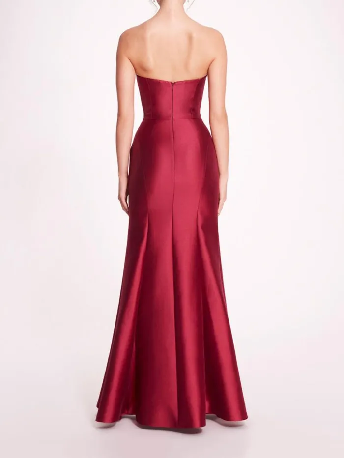 Women Marchesa Marchesa Notte Floral Mikado Gown Eggplant