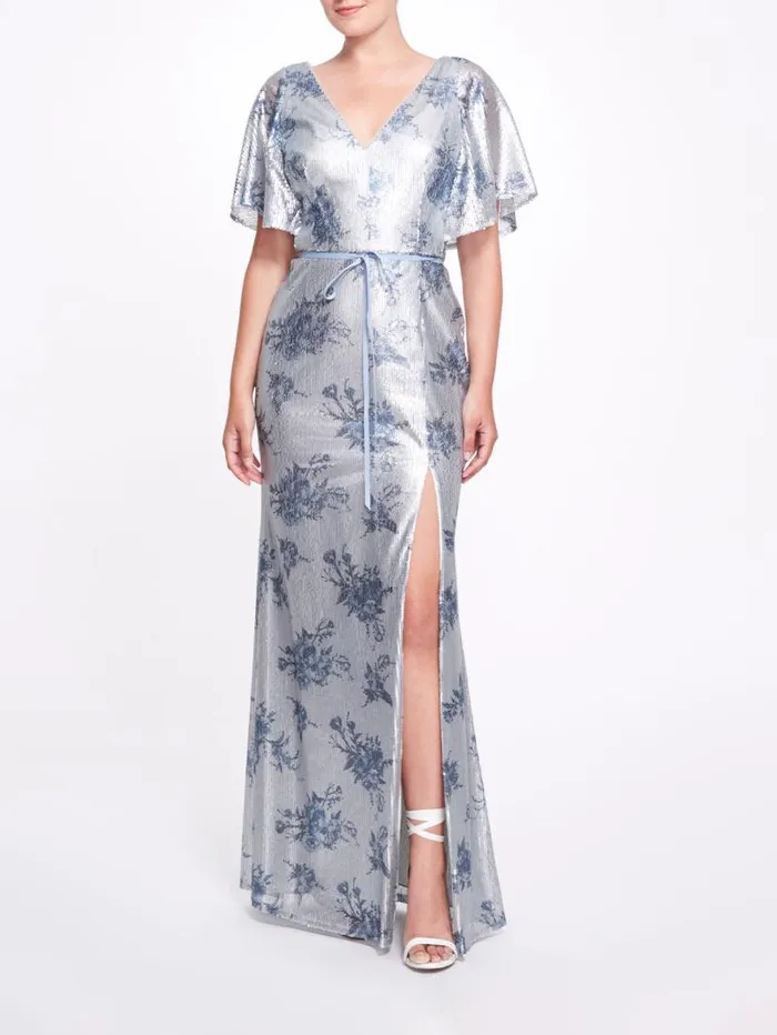 Women Marchesa Marchesa Notte Lucca Dusty Blue