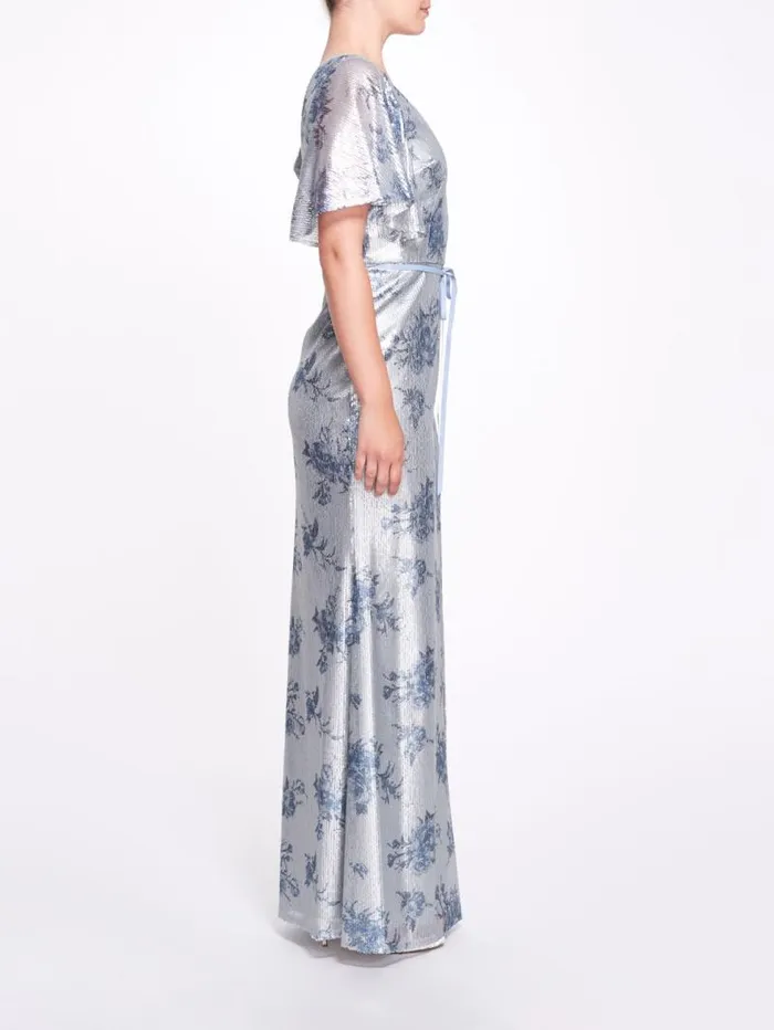 Women Marchesa Marchesa Notte Lucca Dusty Blue