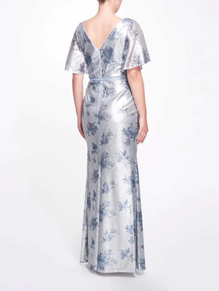 Women Marchesa Marchesa Notte Lucca Dusty Blue