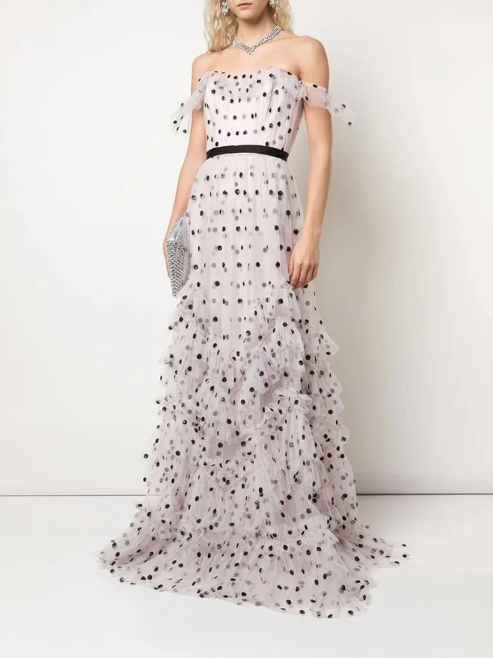 Women Marchesa Marchesa Notte Sequin Dot Texture Gown Lavender