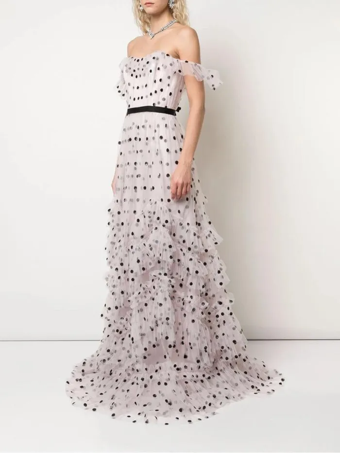 Women Marchesa Marchesa Notte Sequin Dot Texture Gown Lavender