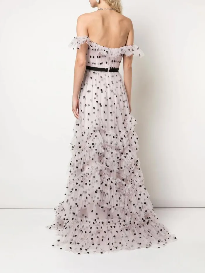 Women Marchesa Marchesa Notte Sequin Dot Texture Gown Lavender