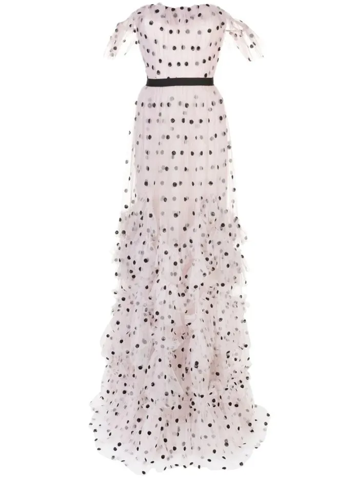Women Marchesa Marchesa Notte Sequin Dot Texture Gown Lavender