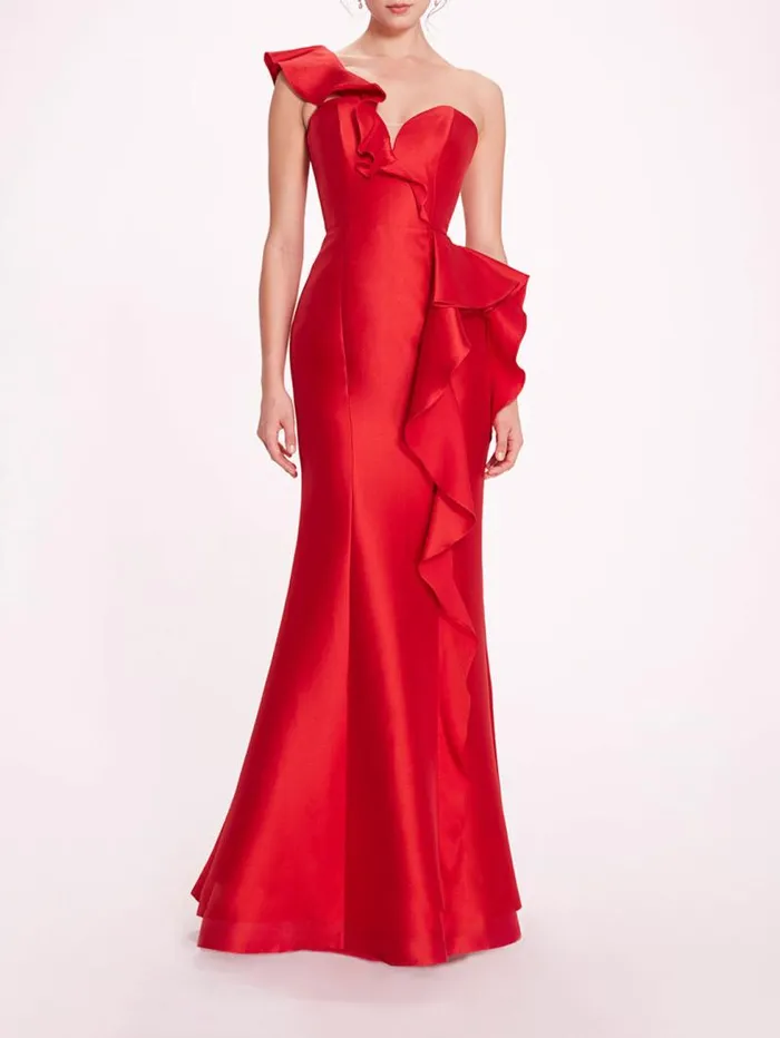 Women Marchesa Marchesa Notte Silk Mikado Gown Red