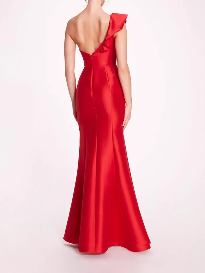 Women Marchesa Marchesa Notte Silk Mikado Gown Red