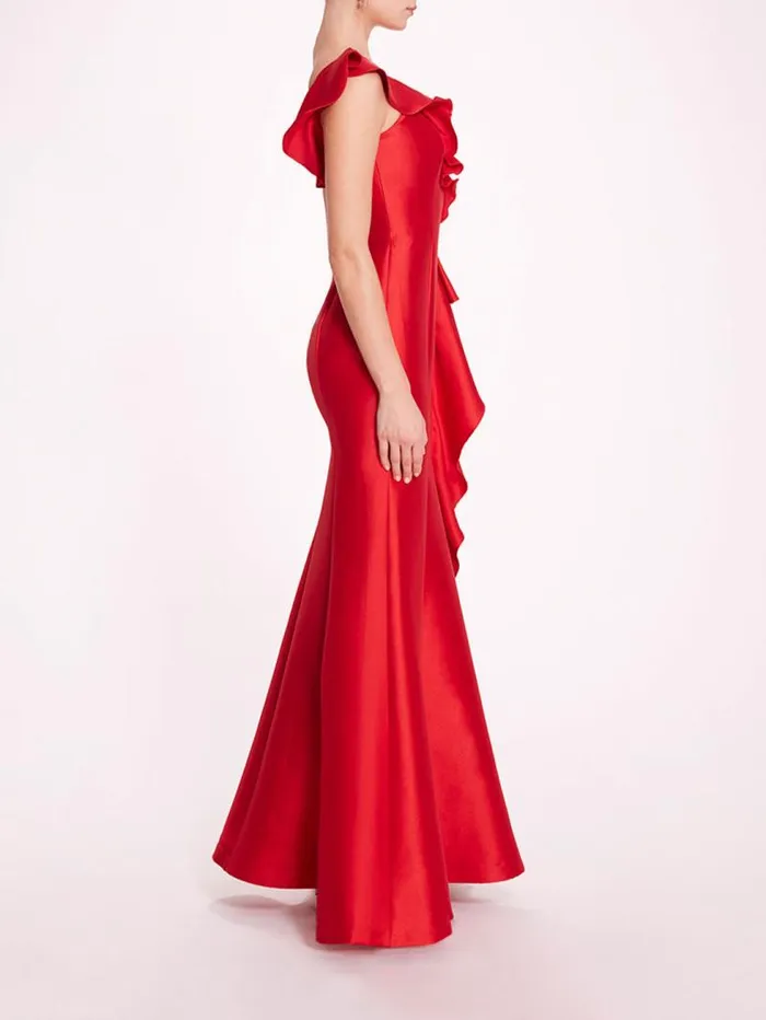 Women Marchesa Marchesa Notte Silk Mikado Gown Red