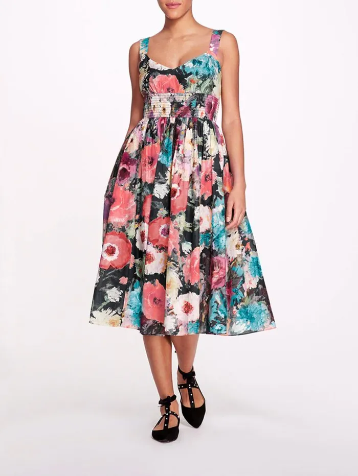 Women Marchesa Marchesa Rosa Betony Midi Black Multi