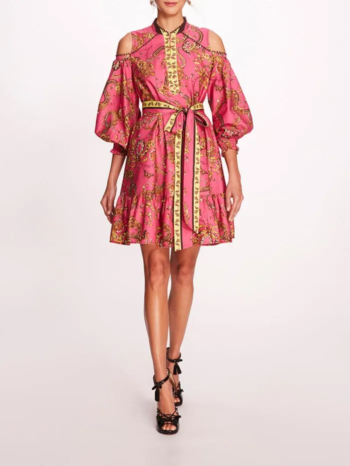Women Marchesa Marchesa Rosa Iris Mini Dress Fuchsia Multi