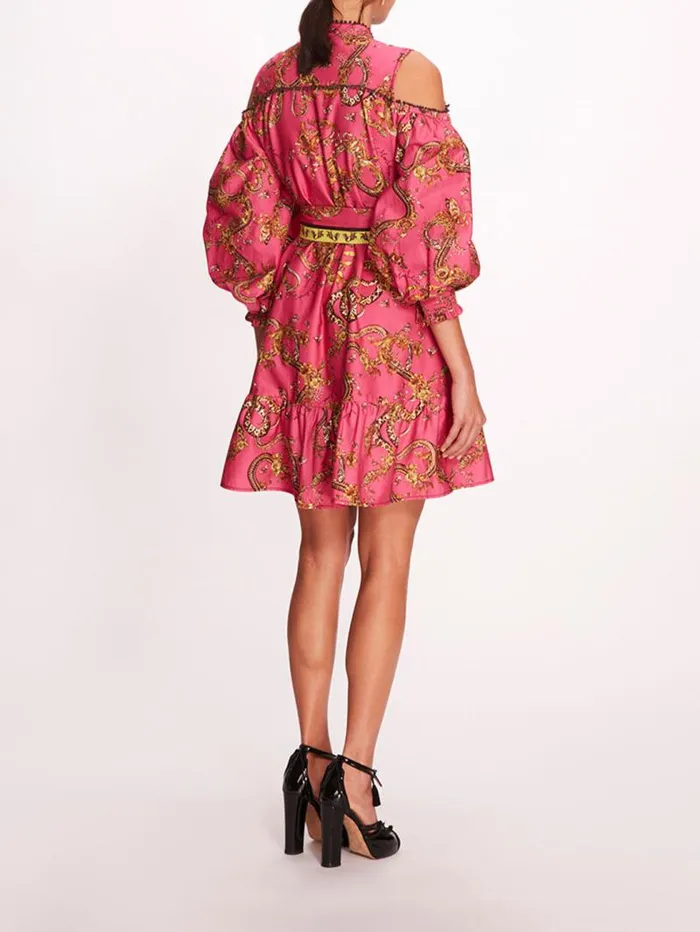 Women Marchesa Marchesa Rosa Iris Mini Dress Fuchsia Multi