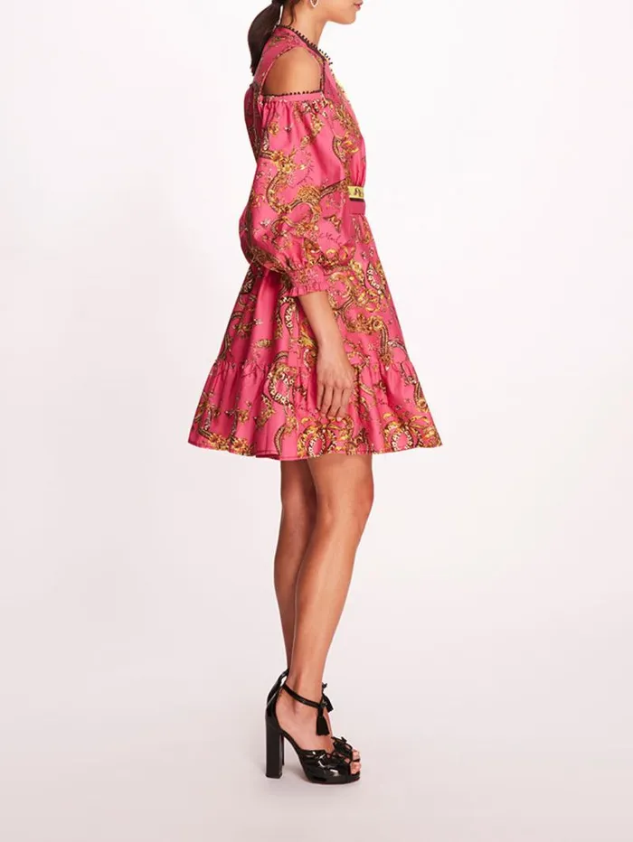 Women Marchesa Marchesa Rosa Iris Mini Dress Fuchsia Multi