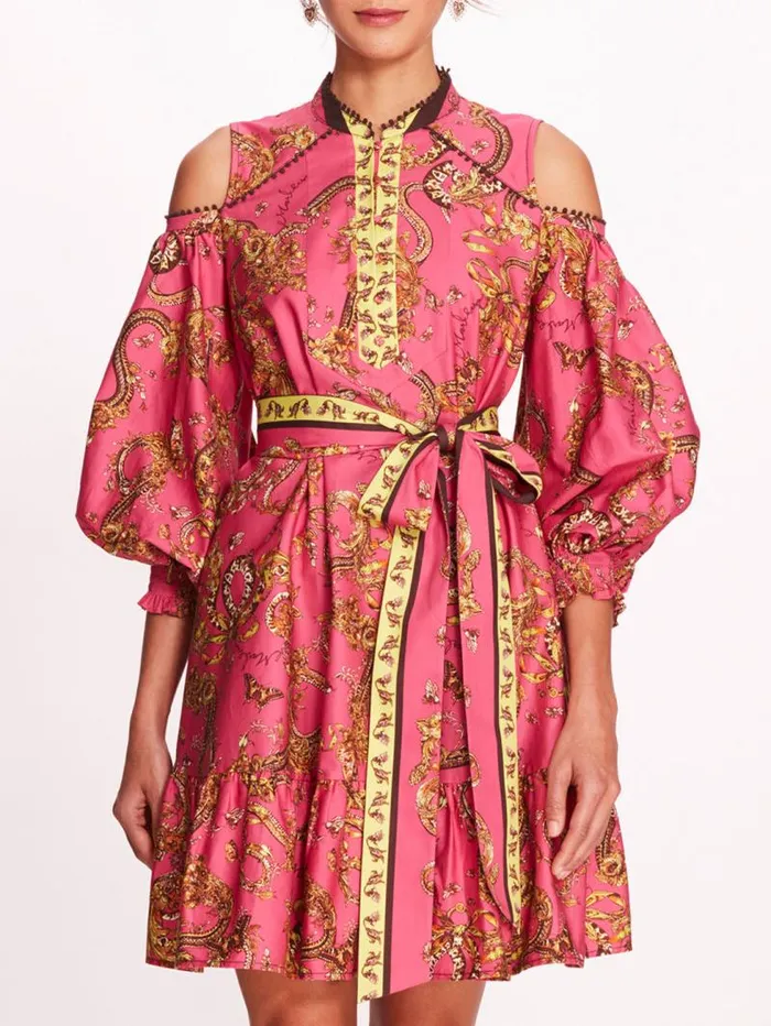 Women Marchesa Marchesa Rosa Iris Mini Dress Fuchsia Multi