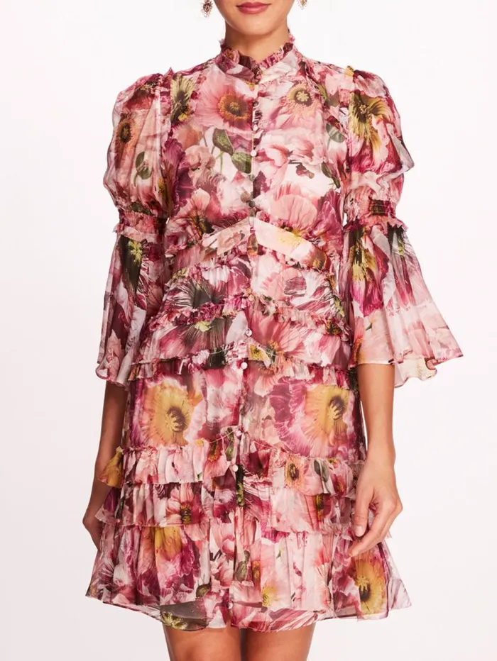 Women Marchesa Marchesa Rosa Mali Mini Dress Blush