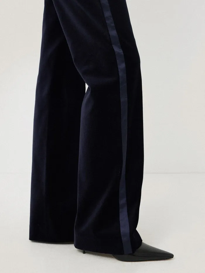 Women Mason Velvet Trouser Navy Jigsaw Coords