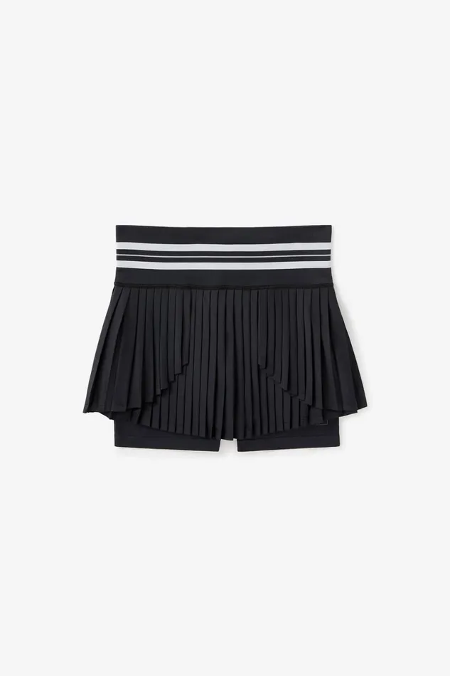 Women Matching Sets Fila Challenger Pleated Seamless Skort 985 Blackgardeniaultimate Gray