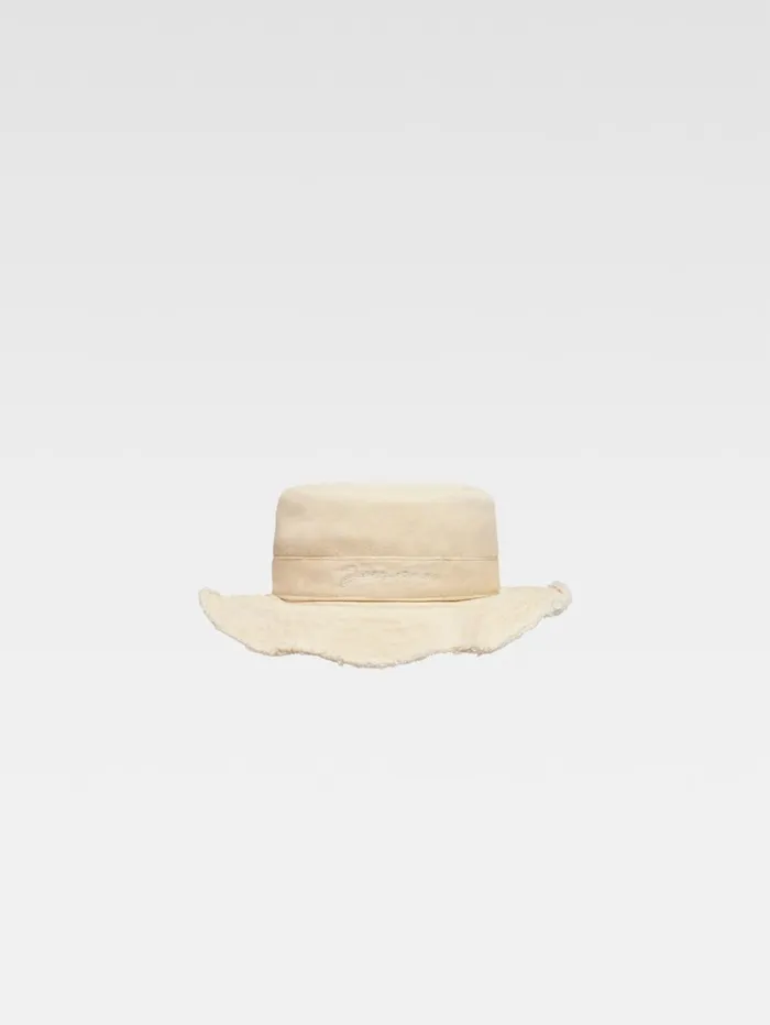 WomenMen Accessories and Shoes JACQUEMUS The Artichaut Kids039 Bucket Hat Dark Beige
