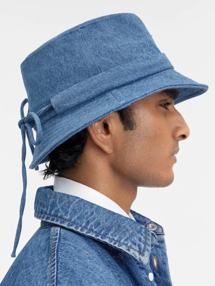 WomenMen Hats JACQUEMUS The Gadjo Bucket Hat Blue WomenMen Hats JACQUEMUS The Gadjo Bucket Hat Blue