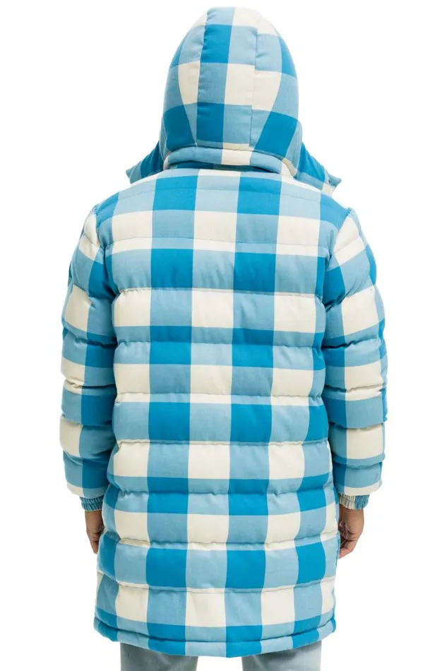 WomenMen Outerwear Aviator Nation PLAID UNISEX LONG TREKKER JACKET 8211 SKY PLAID WomenMen Outerwear Aviator Nation PLAID UNISEX LONG TREKKER JACKET 8211 SKY PLAID