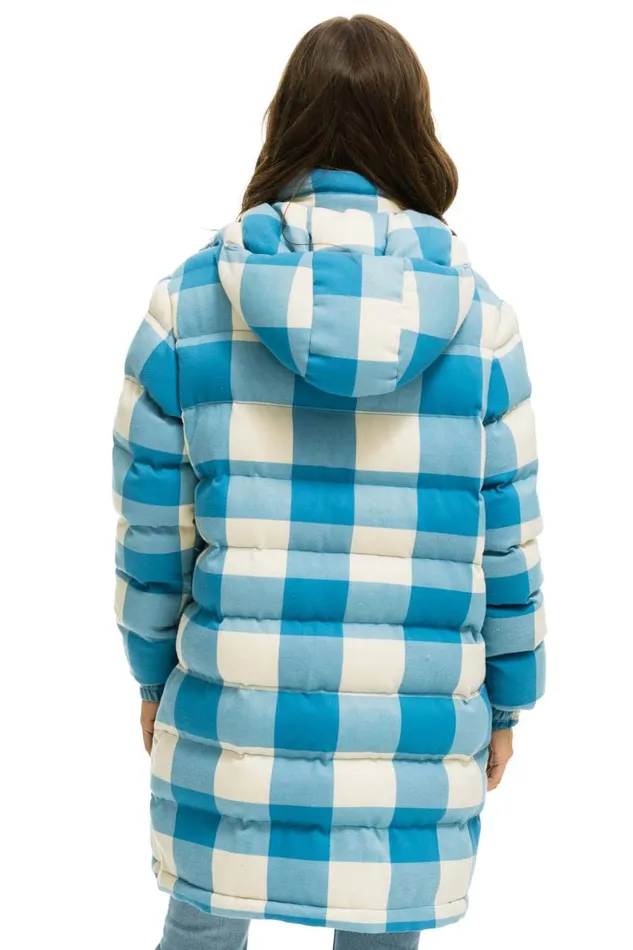 WomenMen Outerwear Aviator Nation PLAID UNISEX LONG TREKKER JACKET 8211 SKY PLAID WomenMen Outerwear Aviator Nation PLAID UNISEX LONG TREKKER JACKET 8211 SKY PLAID