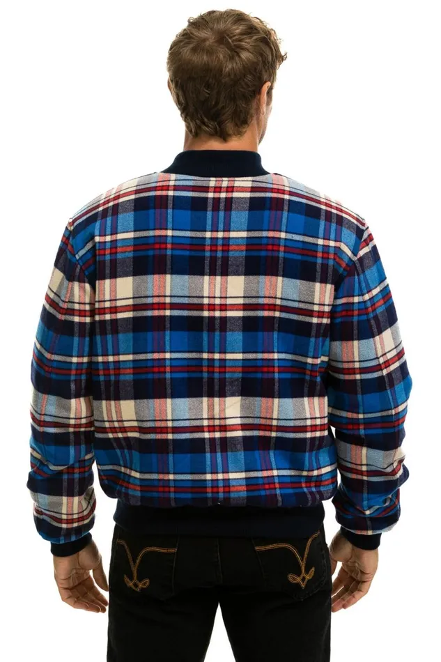 WomenMen Outerwear Aviator Nation PLAID UNISEX VARSITY JACKET 8211 PATRIOT PLAID WomenMen Outerwear Aviator Nation PLAID UNISEX VARSITY JACKET 8211 PATRIOT PLAID
