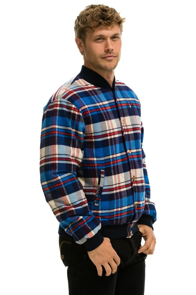 WomenMen Outerwear Aviator Nation PLAID UNISEX VARSITY JACKET 8211 PATRIOT PLAID WomenMen Outerwear Aviator Nation PLAID UNISEX VARSITY JACKET 8211 PATRIOT PLAID
