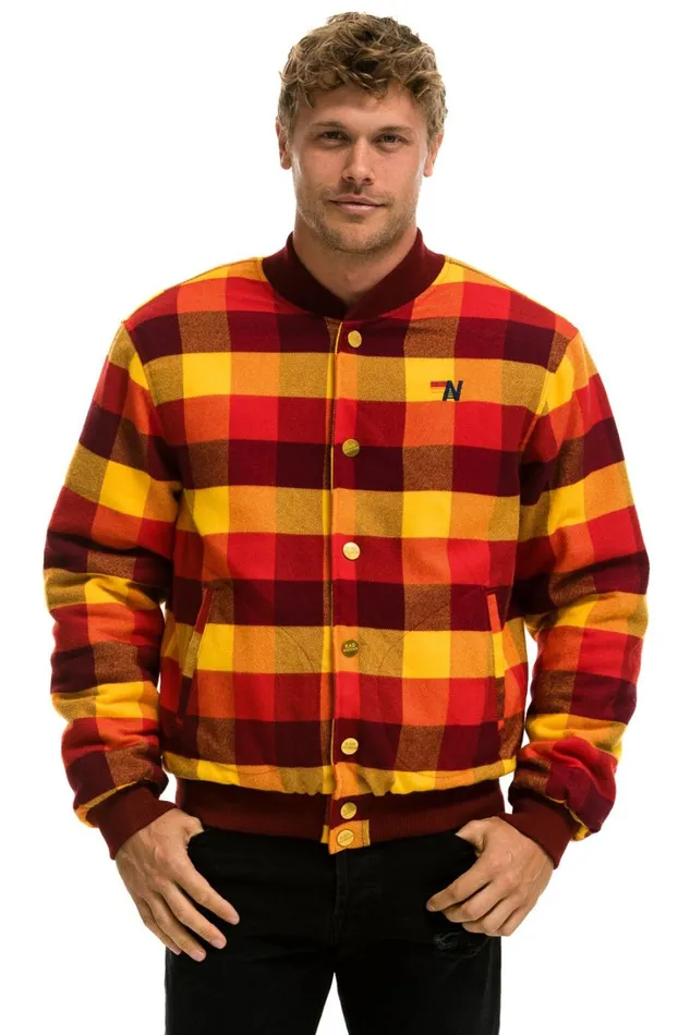 WomenMen Outerwear Aviator Nation PLAID UNISEX VARSITY JACKET 8211 SURFY PLAID WomenMen Outerwear Aviator Nation PLAID UNISEX VARSITY JACKET 8211 SURFY PLAID