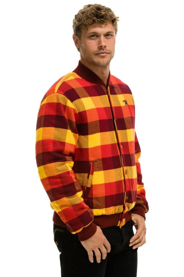 WomenMen Outerwear Aviator Nation PLAID UNISEX VARSITY JACKET 8211 SURFY PLAID WomenMen Outerwear Aviator Nation PLAID UNISEX VARSITY JACKET 8211 SURFY PLAID