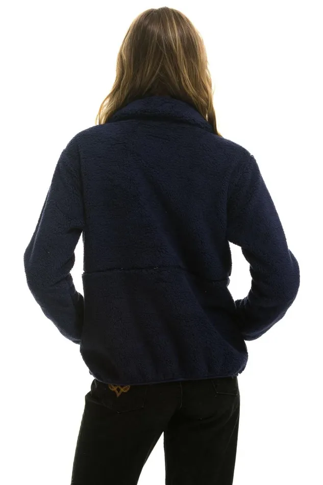WomenMen Outerwear Aviator Nation TEDDY UNISEX HALF ZIP JACKET 8211 NAVY WomenMen Outerwear Aviator Nation TEDDY UNISEX HALF ZIP JACKET 8211 NAVY