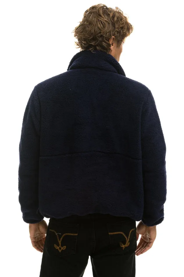 WomenMen Outerwear Aviator Nation TEDDY UNISEX HALF ZIP JACKET 8211 NAVY WomenMen Outerwear Aviator Nation TEDDY UNISEX HALF ZIP JACKET 8211 NAVY